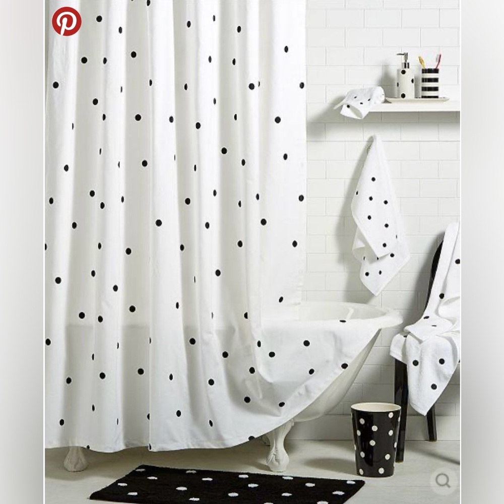 Kate Spade Black & White Polka Dot Bath Collection